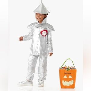 Pottery Barn Kids Silver Tin Man Costume with Red Heart Clock